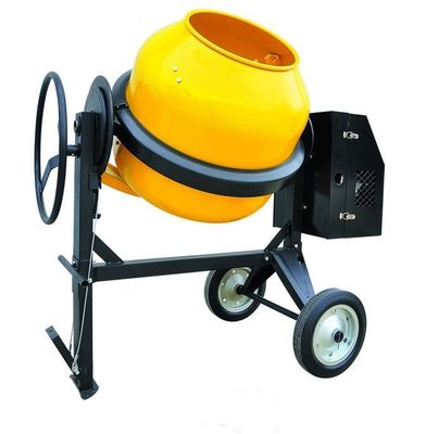 मध्यम आकार की इलेक्ट्रिक कंक्रीट मिक्सर मशीन 6.5HP पीली सेमी ड्राई